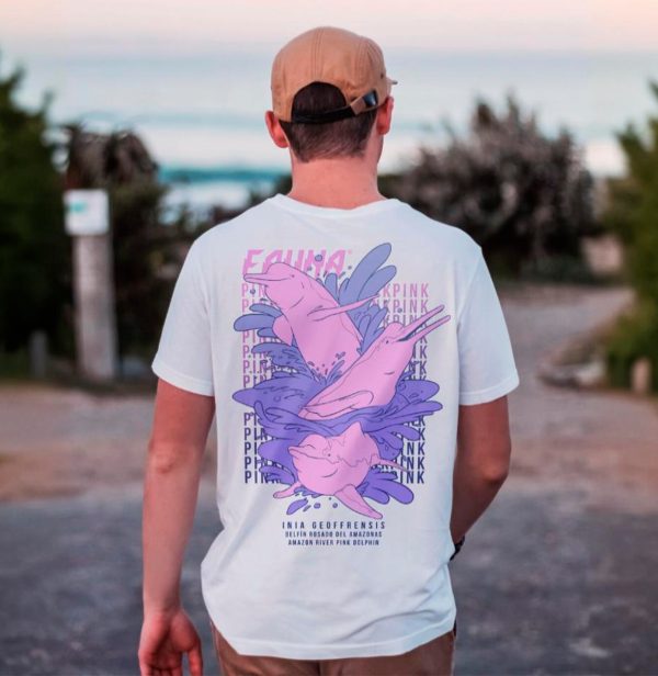 Polo Blanco "Delfín Rosado"